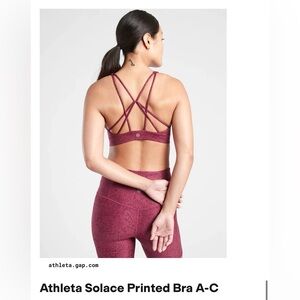 Mauve Athleta Solace Print Set - Bra and Biker Shorts XS